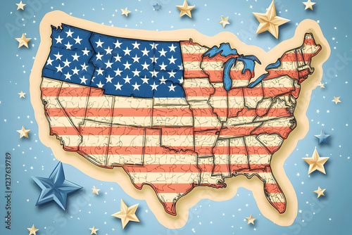 american flag and stars