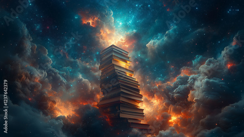 Surreal Stairway of Books