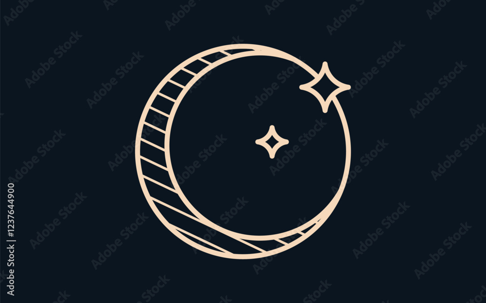 Moon space concept Vector icon design illustration Template Moon space concept Vector icon design illustration Template