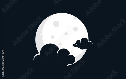 Moon space  concept Vector icon design illustration Template