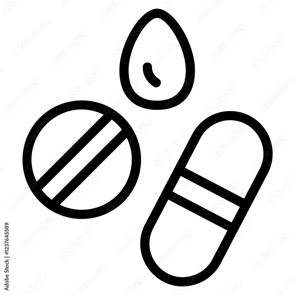 Blood booster pills Line Icon Blood booster pills Line Icon