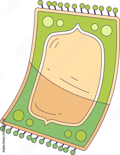 Prayer mat object illustration