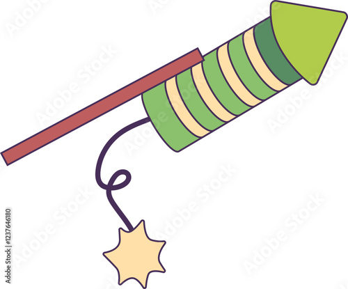 Firework rocket object illustration