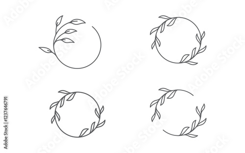 Beauty florist  Shop logo vector icon design template