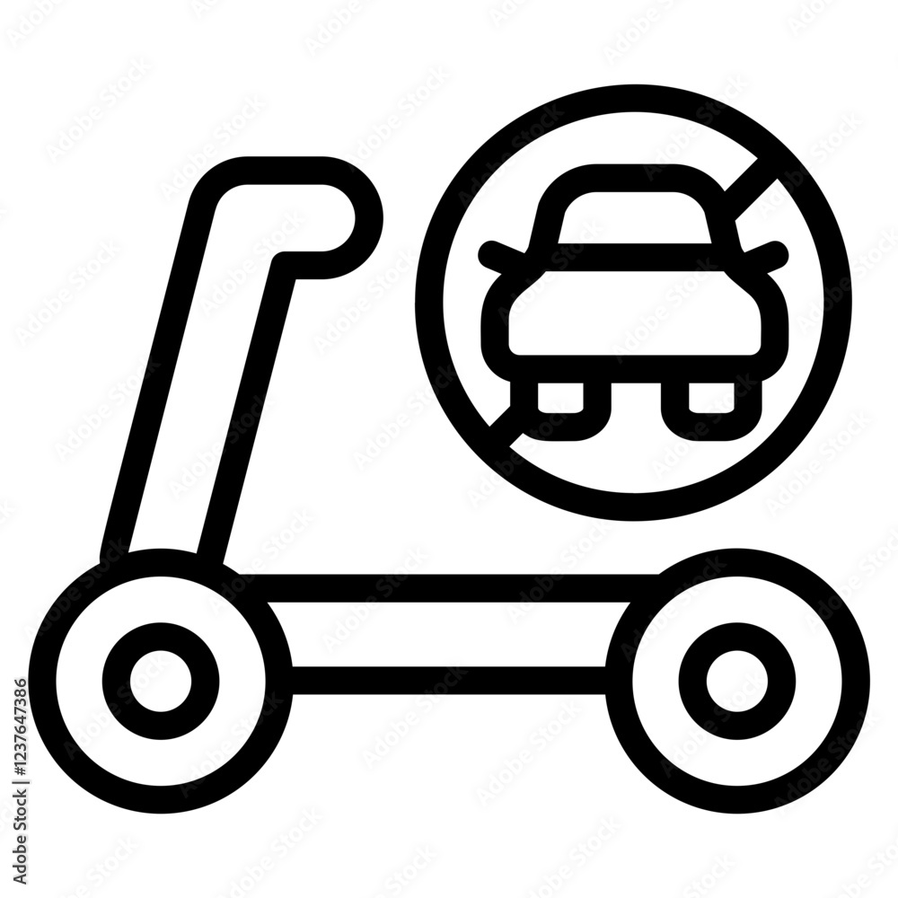 Car free day Line Icon Car free day Line Icon