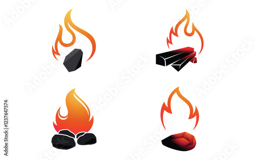 Industrial charcoal Vector icon design illustration