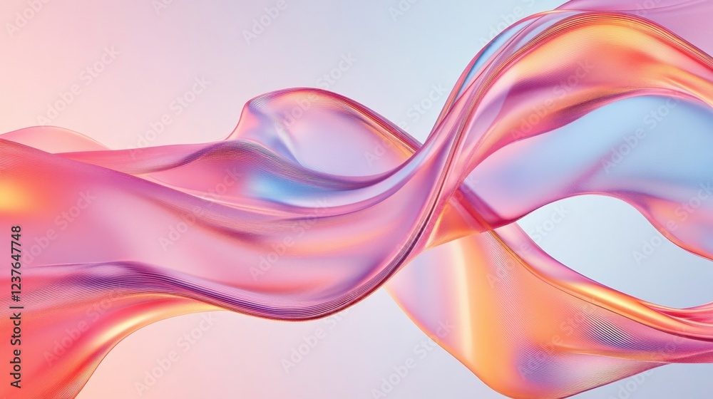 Abstract pink and blue flowing fabric, swirl design, pastel background, website banner Abstract pink and blue flowing fabric, swirl design, pastel background, website banner