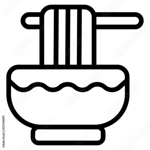 Chinese noodles Line Icon