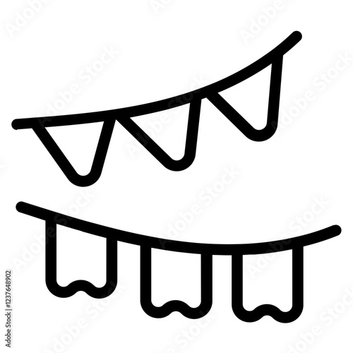 Colorful flags string Line Icon