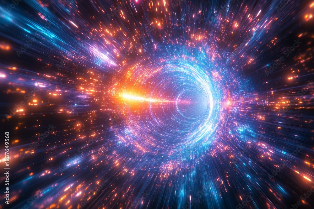 Fototapeta premium Dynamic Blue Light Speed Lines Abstract Background, Vector Illustration Emphasizing Motion and Futuristic Vibes