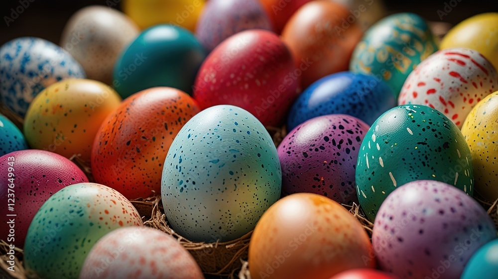 Colorfully painted Easter eggs Colorfully painted Easter eggs