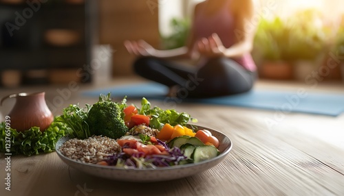 Healthy Vegan Meal After Yoga Session