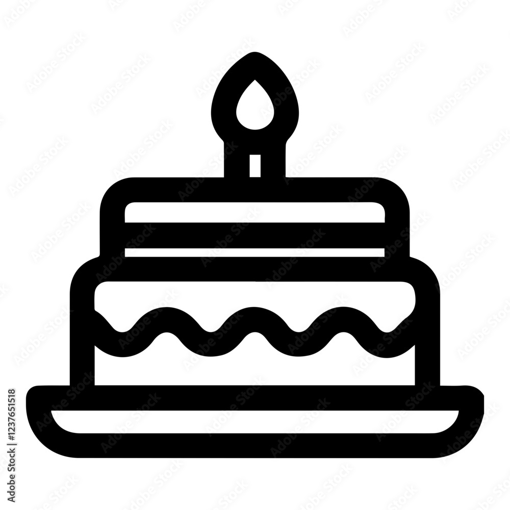 Birthday cake icon outline, line cake icon Birthday cake icon outline, line cake icon