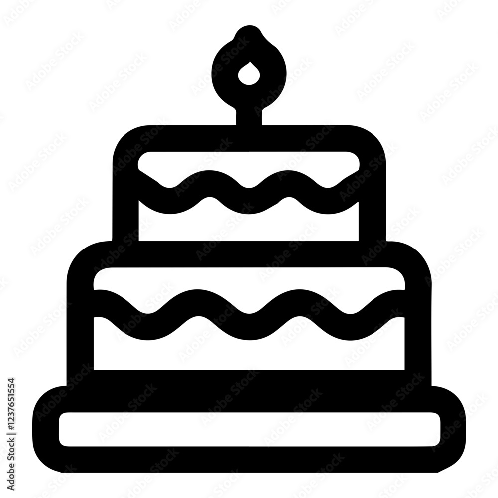 Birthday cake icon outline, line cake icon Birthday cake icon outline, line cake icon