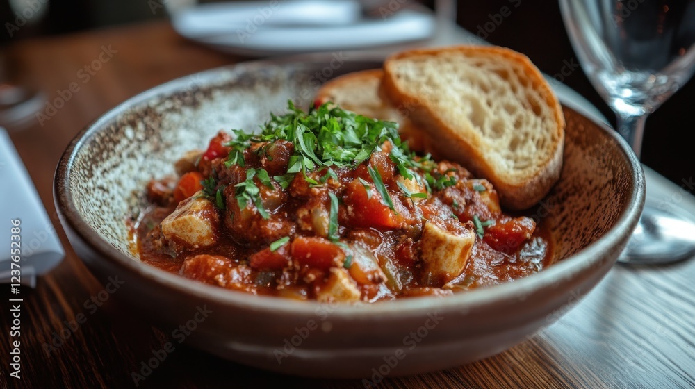 Savory Stew with Crusty Bread: A Culinary Delight Savory Stew with Crusty Bread: A Culinary Delight