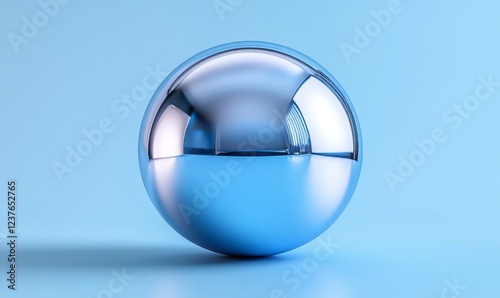 Wallpaper Mural Blue iridescent sphere, 3D render, Generative AI Torontodigital.ca