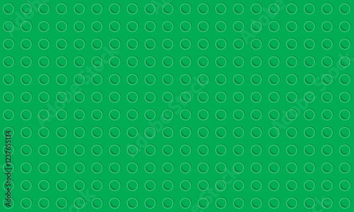 seamless pattern green plastic building blocks brick toy, vector illustration isolated on white background.