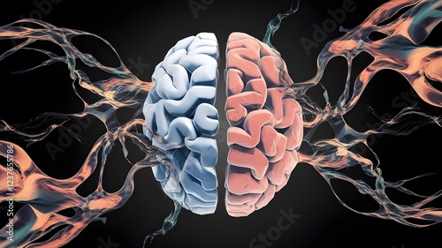 A digital landscape where particles of light float and collide, representing the electrical activity of the human brain