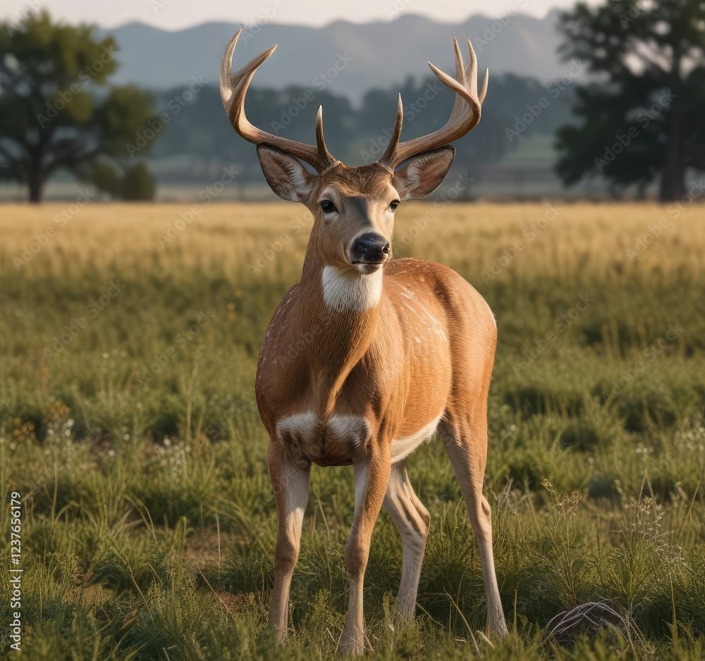 Majestic white tailed deer buck standing in Texas farmland, farming, Texas, rural, buck, wildlife Majestic white tailed deer buck standing in Texas farmland, farming, Texas, rural, buck, wildlife