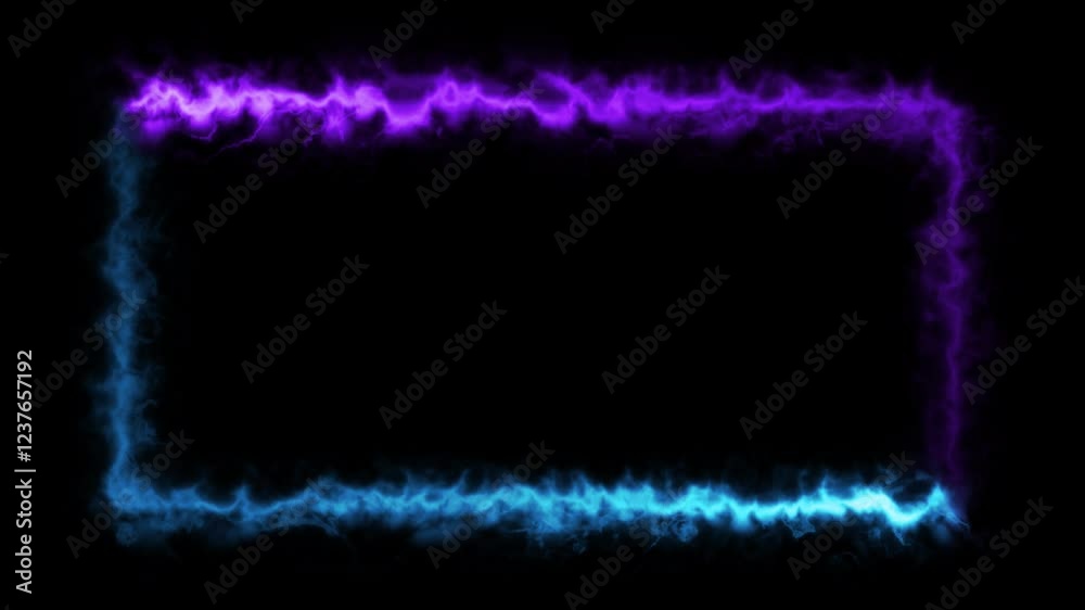 Glowing purple - blue neon rectangle border with dynamic motion, futuristic laser effect, and abstract ultraviolet background - isolated animation with colourful flowing elements Glowing purple - blue neon rectangle border with dynamic motion, futuristic laser effect, and abstract ultraviolet background - isolated animation with colourful flowing elements