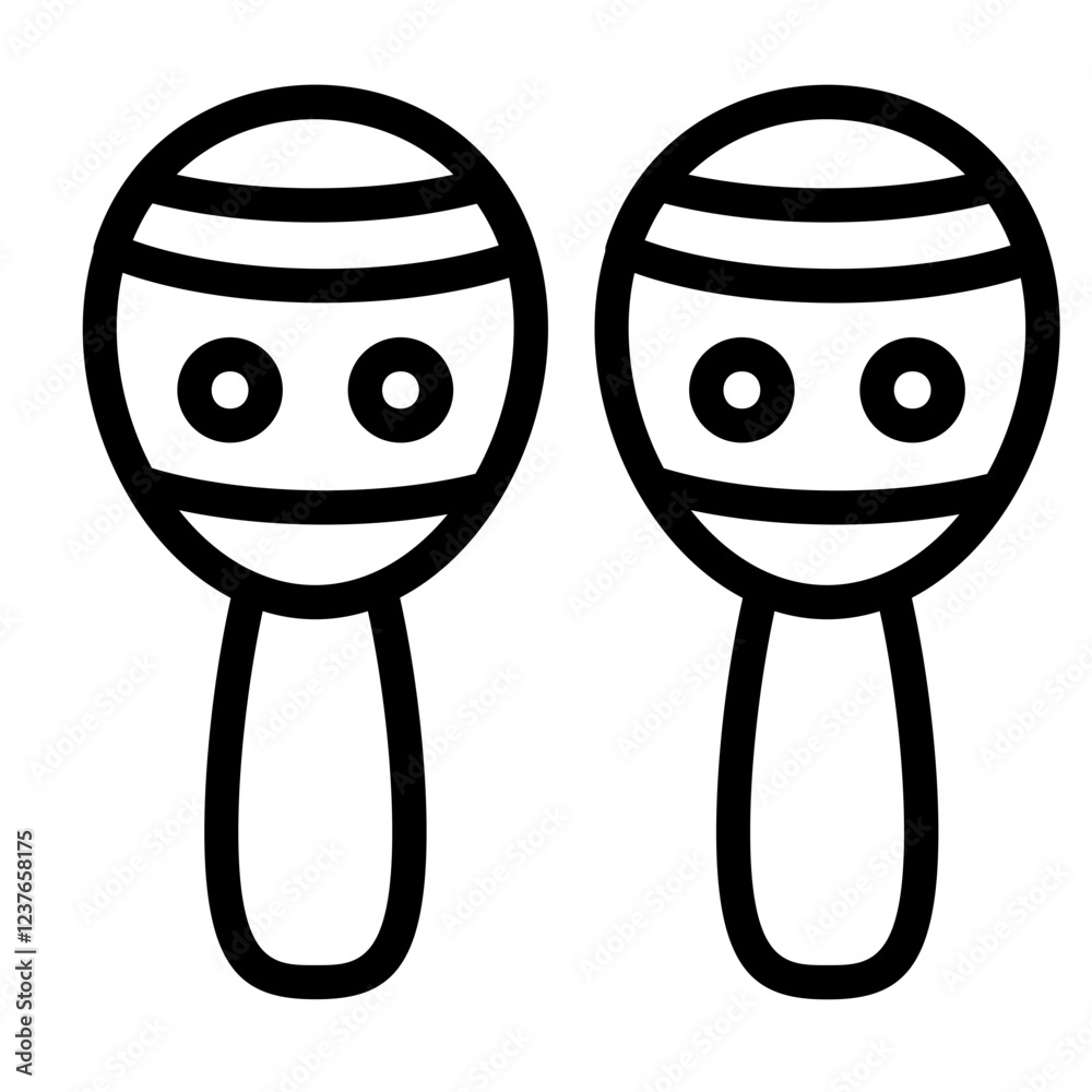 Obraz premium Maracas party Line Icon