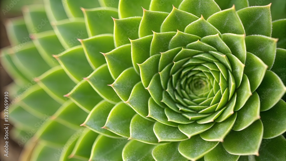 Obraz premium Close-up of a green cactus succulent revealing its unique texture