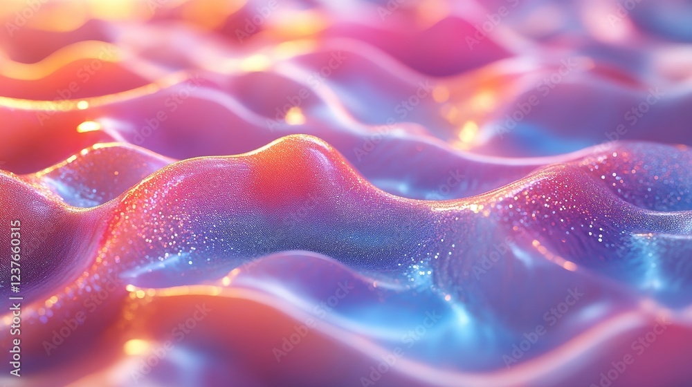 Abstract colorful iridescent ripples, 3d render, Generative AI Abstract colorful iridescent ripples, 3d render, Generative AI