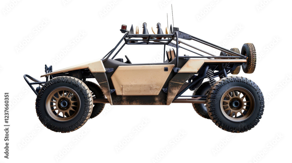 Powerful off-road dune buggy standing out against transparent background Powerful off-road dune buggy standing out against transparent background