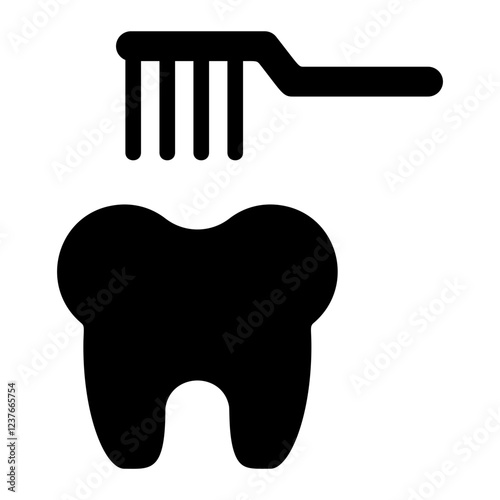 Toothbrush Solid Icon