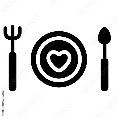 Valentine dinner Solid Icon