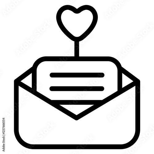 Valentine invitation Line Icon