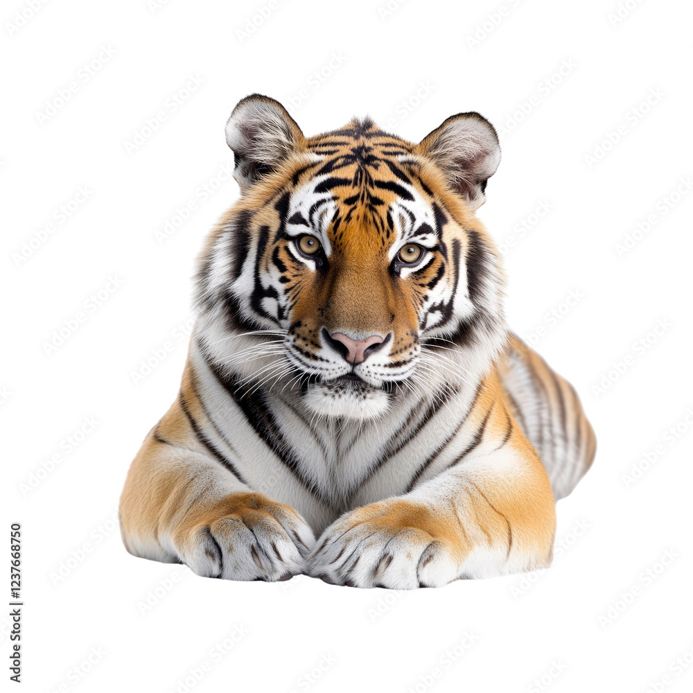 Obraz premium Majestic Siberian Tiger Portrait Powerful and Calm