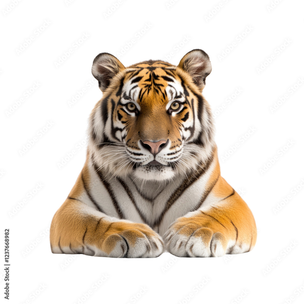 Obraz premium Majestic Siberian Tiger Close-Up Powerful and Serene Wildlife Portrait