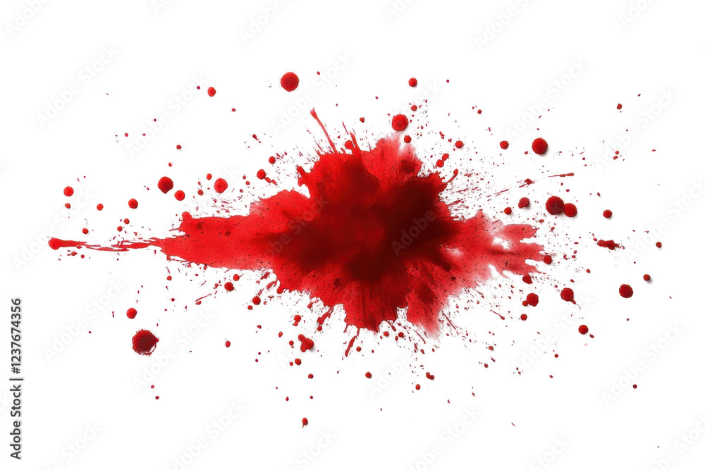 red blood splatter on white background red blood splatter on white background