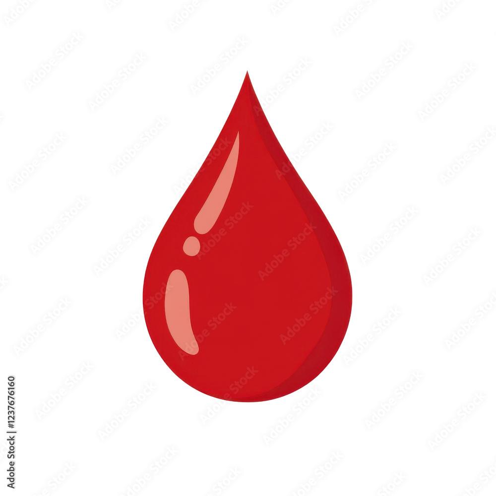 blood drop - red liquid icon on transparent background