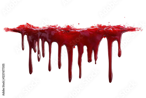 dripping blood texture on white background
