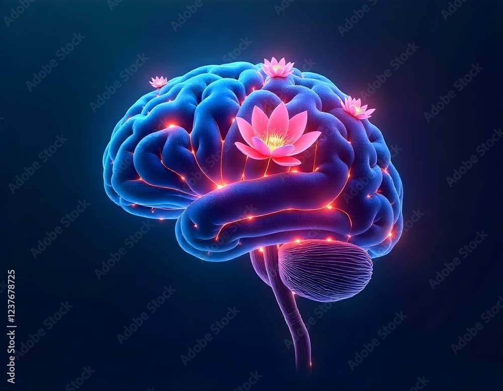 Brain with Lotus Flower Brain with Lotus Flower