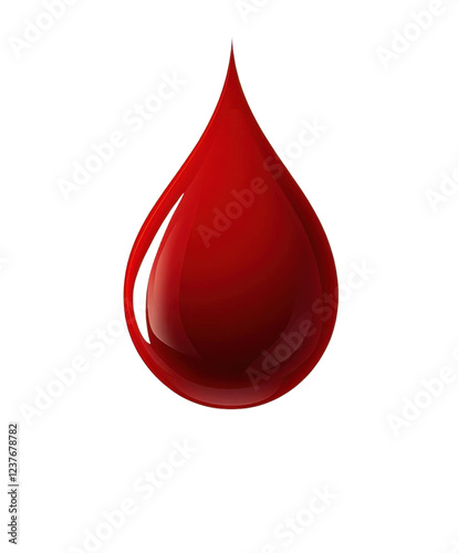 red blood drop - isolated on white background