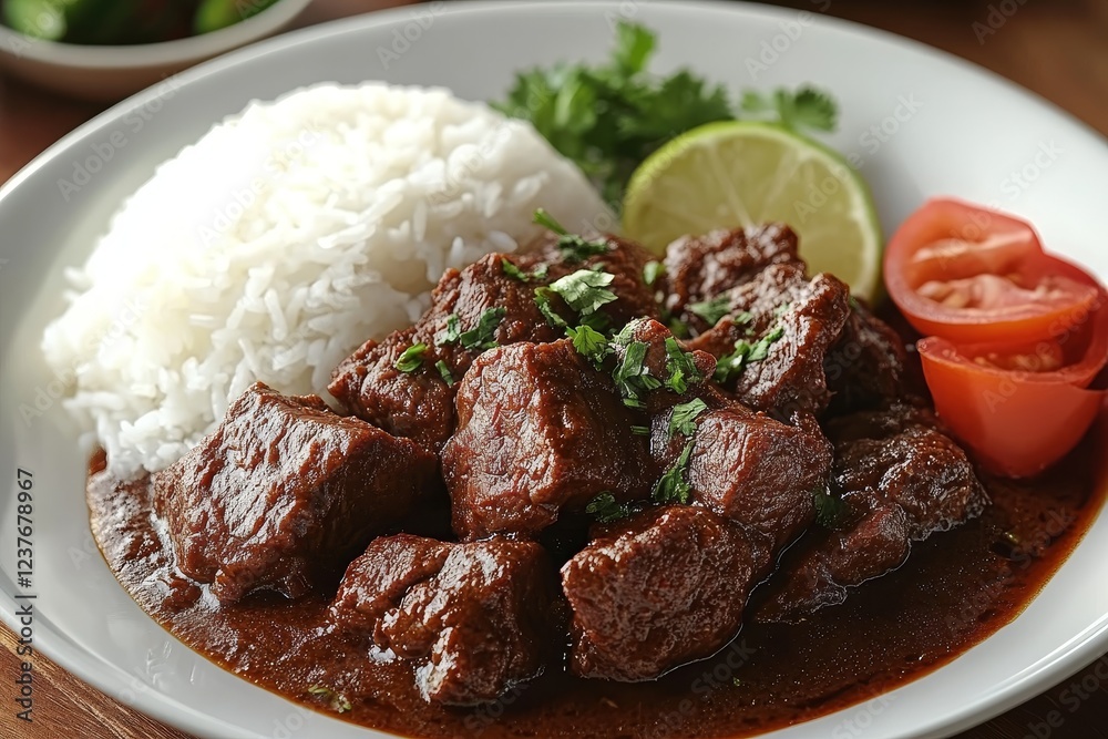 Spicy Beef Stew with Rice, Lime, and Tomato Spicy Beef Stew with Rice, Lime, and Tomato