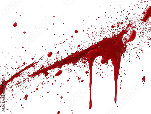 blood splatter - red liquid on white background