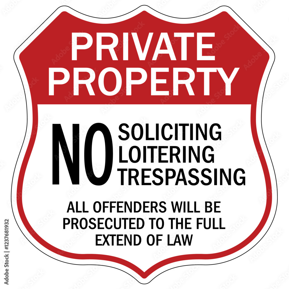 No trespassing sign no soliciting, loitering, trespassing. All offenders will be prosecuted to the full extend of law No trespassing sign no soliciting, loitering, trespassing. All offenders will be prosecuted to the full extend of law