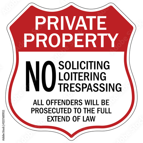 No trespassing sign no soliciting, loitering, trespassing. All offenders will be prosecuted to the full extend of law