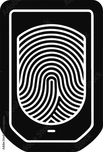 biometric scanner silhouette vector illustration