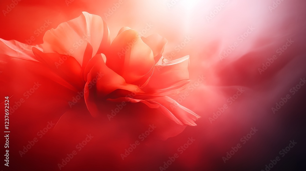 Red Flower Petals Soft Light Abstract Bloom Red Flower Petals Soft Light Abstract Bloom