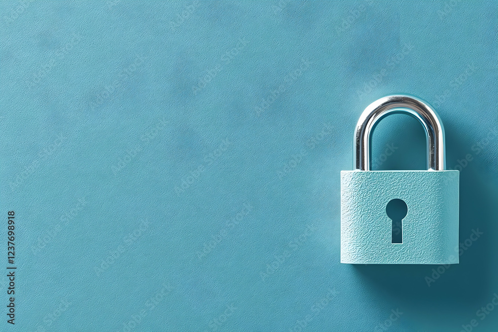 Fototapeta premium padlock on a blue background
