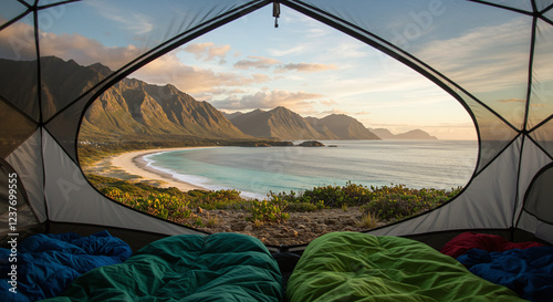 テントから見た美しい風景｜キャンプ｜雄大な自然｜Beautiful scenery seen from a tent | Camping | Majestic nature photo