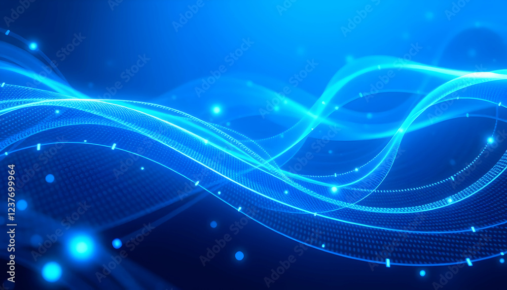 Abstract blue waves, glowing curves, sparkles, cosmic background, ethereal, digital art, neon blue, flowing energy, luminous lines, starry sky, smooth gradients, futuristic, dynamic composition, elect Abstract blue waves, glowing curves, sparkles, cosmic background, ethereal, digital art, neon blue, flowing energy, luminous lines, starry sky, smooth gradients, futuristic, dynamic composition, elect