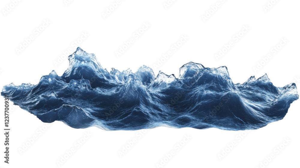 Obraz premium Realistic ocean waves flowing on transparent background