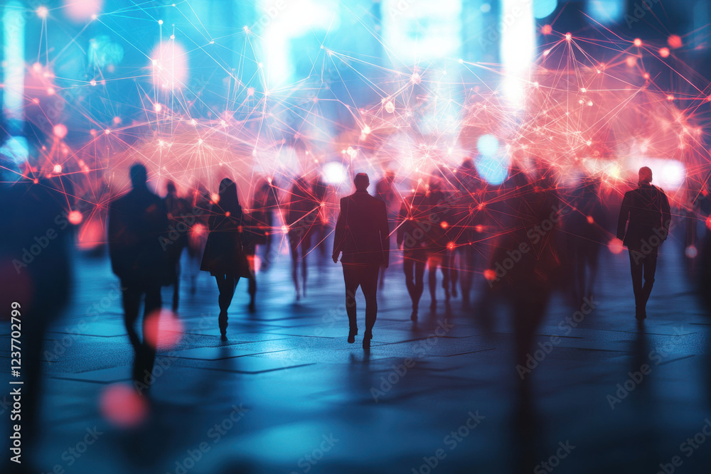 Abstract business people crowd walking Abstract business people crowd walking