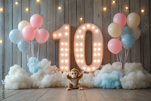Magical Baby Milestone Backgrounds: 1 to 12 Months Celebration